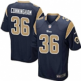 Nike Men & Women & Youth Rams #36 Cunningham Navy Team Color Game Jersey,baseball caps,new era cap wholesale,wholesale hats